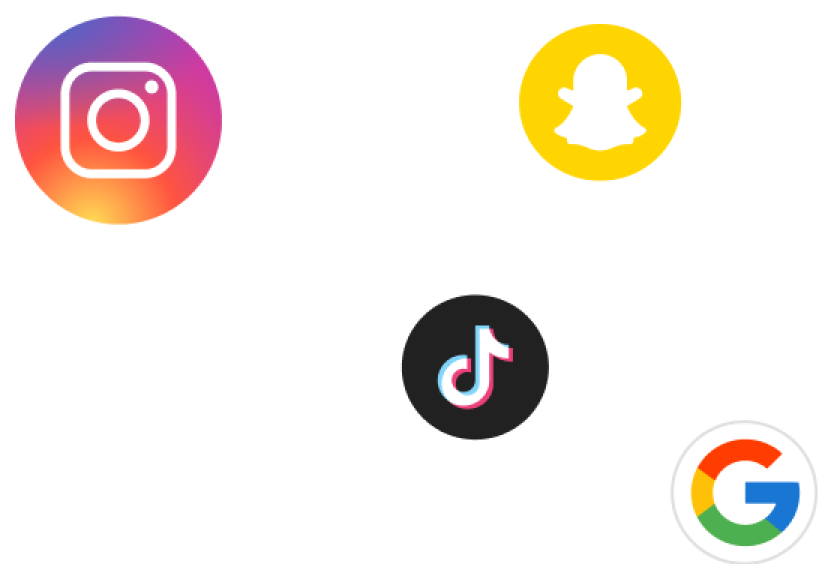Circle icons of social media companies